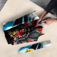 Austria and Germany National Football Umbrella Split Half Diamond Argyle with Eagles Watercolor Paint Splash Art