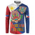 Philippines MassKara Button Sweatshirt Filipino Carnival Mask and Polynesian Pattern - Wonder Print Shop
