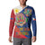 Philippines MassKara Button Sweatshirt Filipino Carnival Mask and Polynesian Pattern - Wonder Print Shop