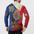 Philippines MassKara Button Sweatshirt Filipino Carnival Mask and Polynesian Pattern - Wonder Print Shop