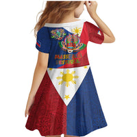 Philippines MassKara Family Matching Mermaid Dress and Hawaiian Shirt Filipino Carnival Mask and Polynesian Pattern - Wonder Print Shop