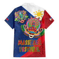 Philippines MassKara Family Matching Mermaid Dress and Hawaiian Shirt Filipino Carnival Mask and Polynesian Pattern - Wonder Print Shop