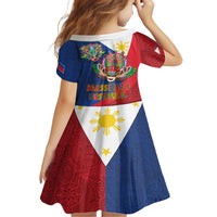 Philippines MassKara Family Matching Summer Maxi Dress and Hawaiian Shirt Filipino Carnival Mask and Polynesian Pattern - Wonder Print Shop