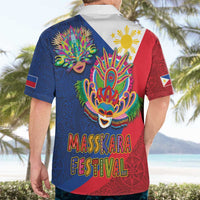 Philippines MassKara Hawaiian Shirt Filipino Carnival Mask and Polynesian Pattern - Wonder Print Shop
