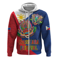 Philippines MassKara Hoodie Filipino Carnival Mask and Polynesian Pattern - Wonder Print Shop