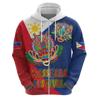 Philippines MassKara Hoodie Filipino Carnival Mask and Polynesian Pattern - Wonder Print Shop