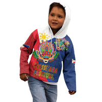 Philippines MassKara Kid Hoodie Filipino Carnival Mask and Polynesian Pattern - Wonder Print Shop