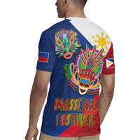 Philippines MassKara Rugby Jersey Filipino Carnival Mask and Polynesian Pattern - Wonder Print Shop