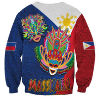 Philippines MassKara Sweatshirt Filipino Carnival Mask and Polynesian Pattern - Wonder Print Shop