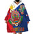 Philippines MassKara Wearable Blanket Hoodie Filipino Carnival Mask and Polynesian Pattern - Wonder Print Shop
