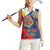 Philippines MassKara Women Sleeveless Polo Shirt Filipino Carnival Mask and Polynesian Pattern - Wonder Print Shop