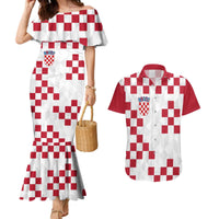 Custom Croatia Football 2024 Go Champion Couples Matching Mermaid Dress and Hawaiian Shirt - Wonder Print Shop
