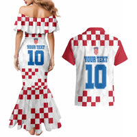 Custom Croatia Football 2024 Go Champion Couples Matching Mermaid Dress and Hawaiian Shirt - Wonder Print Shop