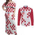 Custom Croatia Football 2024 Go Champion Couples Matching Off Shoulder Maxi Dress and Long Sleeve Button Shirt - Wonder Print Shop