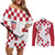 Custom Croatia Football 2024 Go Champion Couples Matching Off Shoulder Short Dress and Long Sleeve Button Shirt - Wonder Print Shop