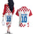 Custom Croatia Football 2024 Go Champion Couples Matching Off The Shoulder Long Sleeve Dress and Hawaiian Shirt - Wonder Print Shop
