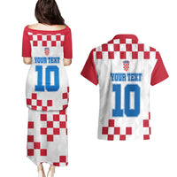 Custom Croatia Football 2024 Go Champion Couples Matching Puletasi and Hawaiian Shirt - Wonder Print Shop