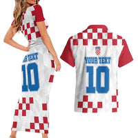 Custom Croatia Football 2024 Go Champion Couples Matching Short Sleeve Bodycon Dress and Hawaiian Shirt - Wonder Print Shop