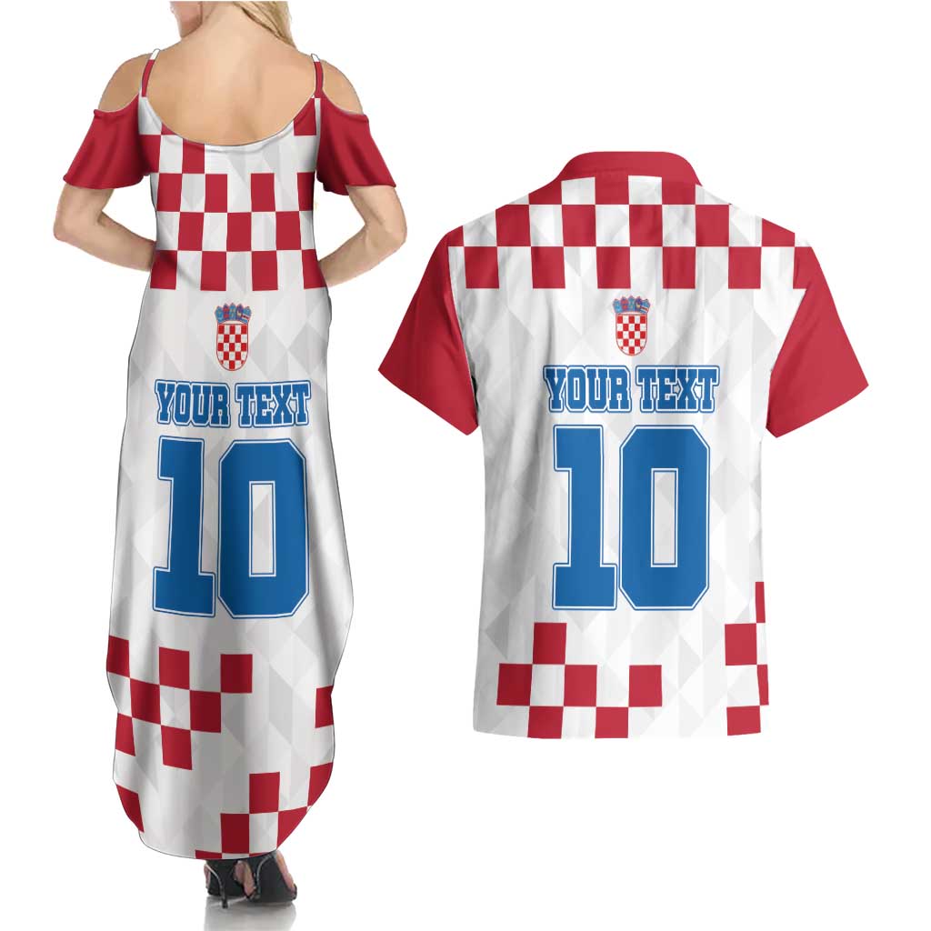 Custom Croatia Football 2024 Go Champion Couples Matching Summer Maxi Dress and Hawaiian Shirt - Wonder Print Shop