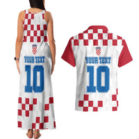 Custom Croatia Football 2024 Go Champion Couples Matching Tank Maxi Dress and Hawaiian Shirt - Wonder Print Shop