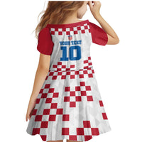 Custom Croatia Football 2024 Go Champion Family Matching Mermaid Dress and Hawaiian Shirt - Wonder Print Shop