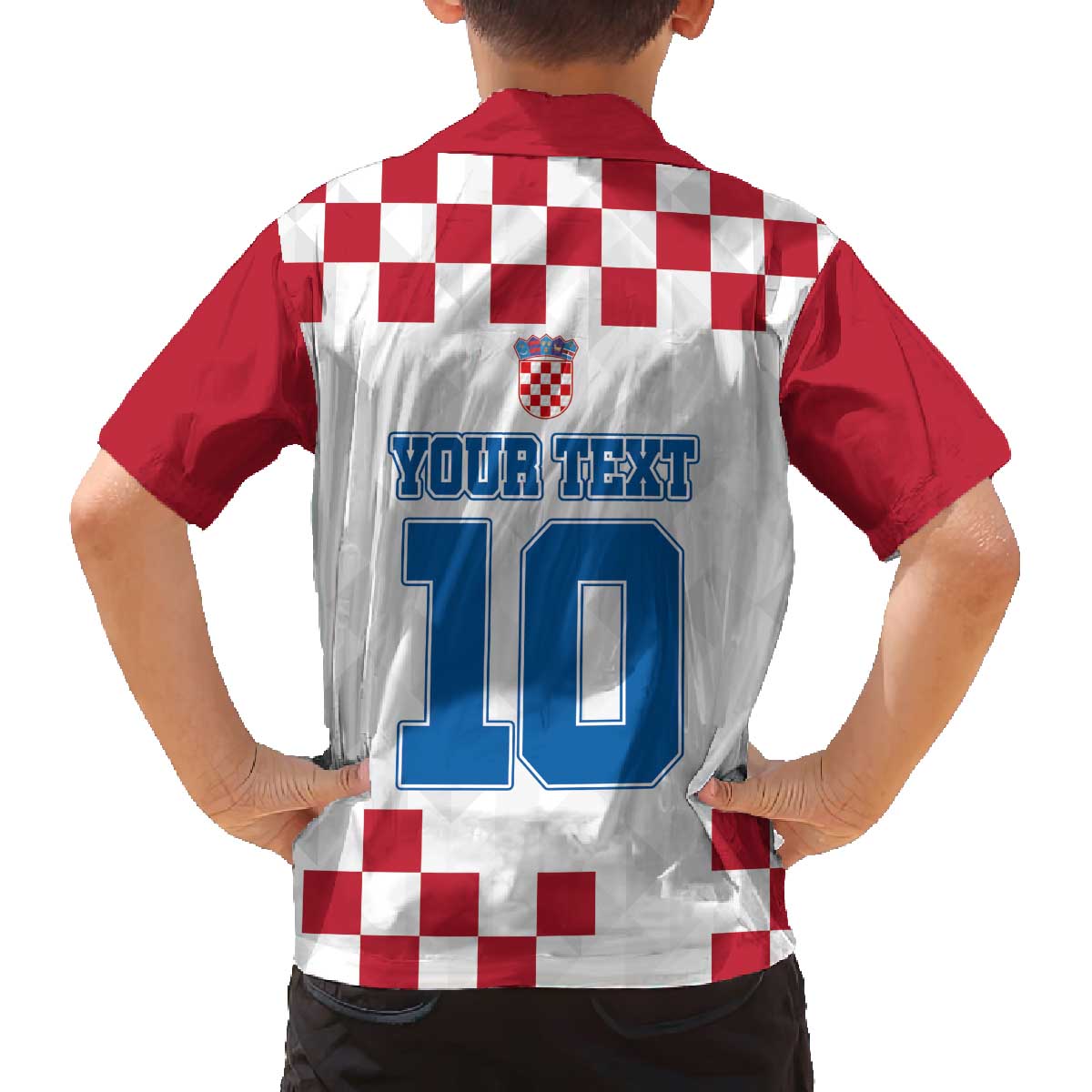 Custom Croatia Football 2024 Go Champion Family Matching Off The Shoulder Long Sleeve Dress and Hawaiian Shirt - Wonder Print Shop