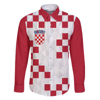 Custom Croatia Football 2024 Go Champion Family Matching Off The Shoulder Long Sleeve Dress and Hawaiian Shirt - Wonder Print Shop