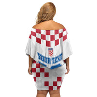 Custom Croatia Football 2024 Go Champion Family Matching Off Shoulder Short Dress and Hawaiian Shirt - Wonder Print Shop