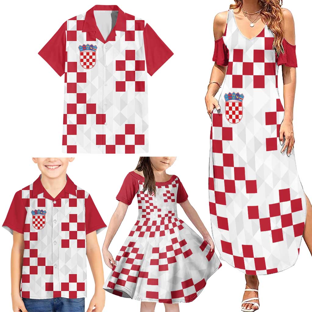 Custom Croatia Football 2024 Go Champion Family Matching Summer Maxi Dress and Hawaiian Shirt - Wonder Print Shop
