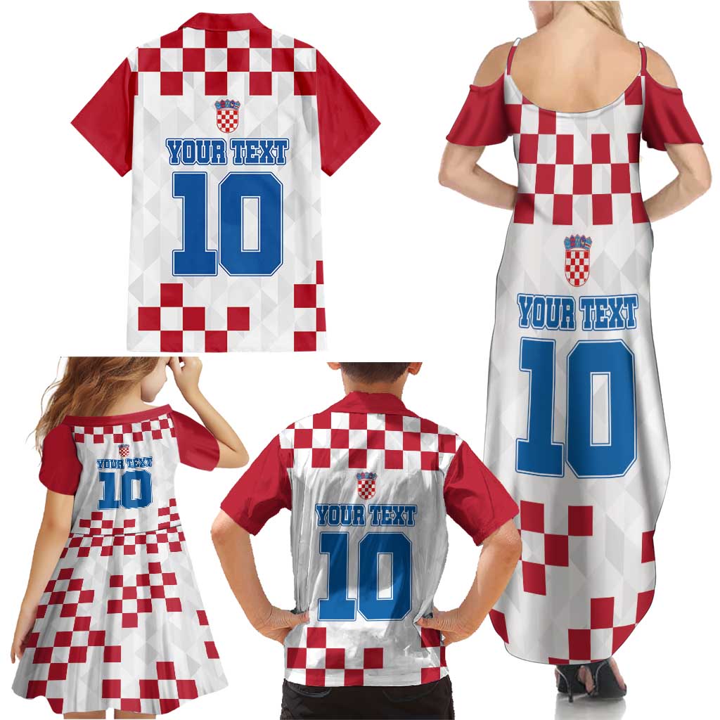 Custom Croatia Football 2024 Go Champion Family Matching Summer Maxi Dress and Hawaiian Shirt - Wonder Print Shop