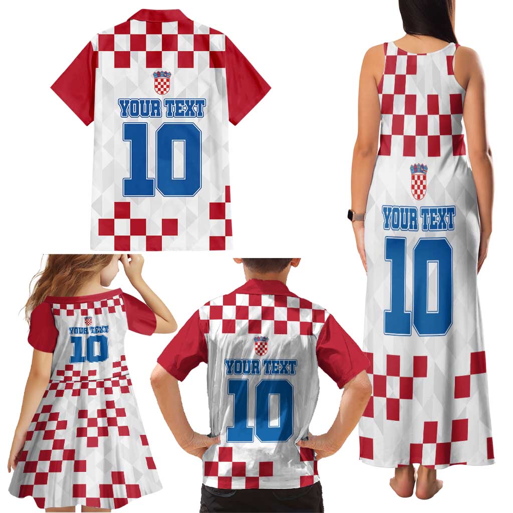 Custom Croatia Football 2024 Go Champion Family Matching Tank Maxi Dress and Hawaiian Shirt - Wonder Print Shop