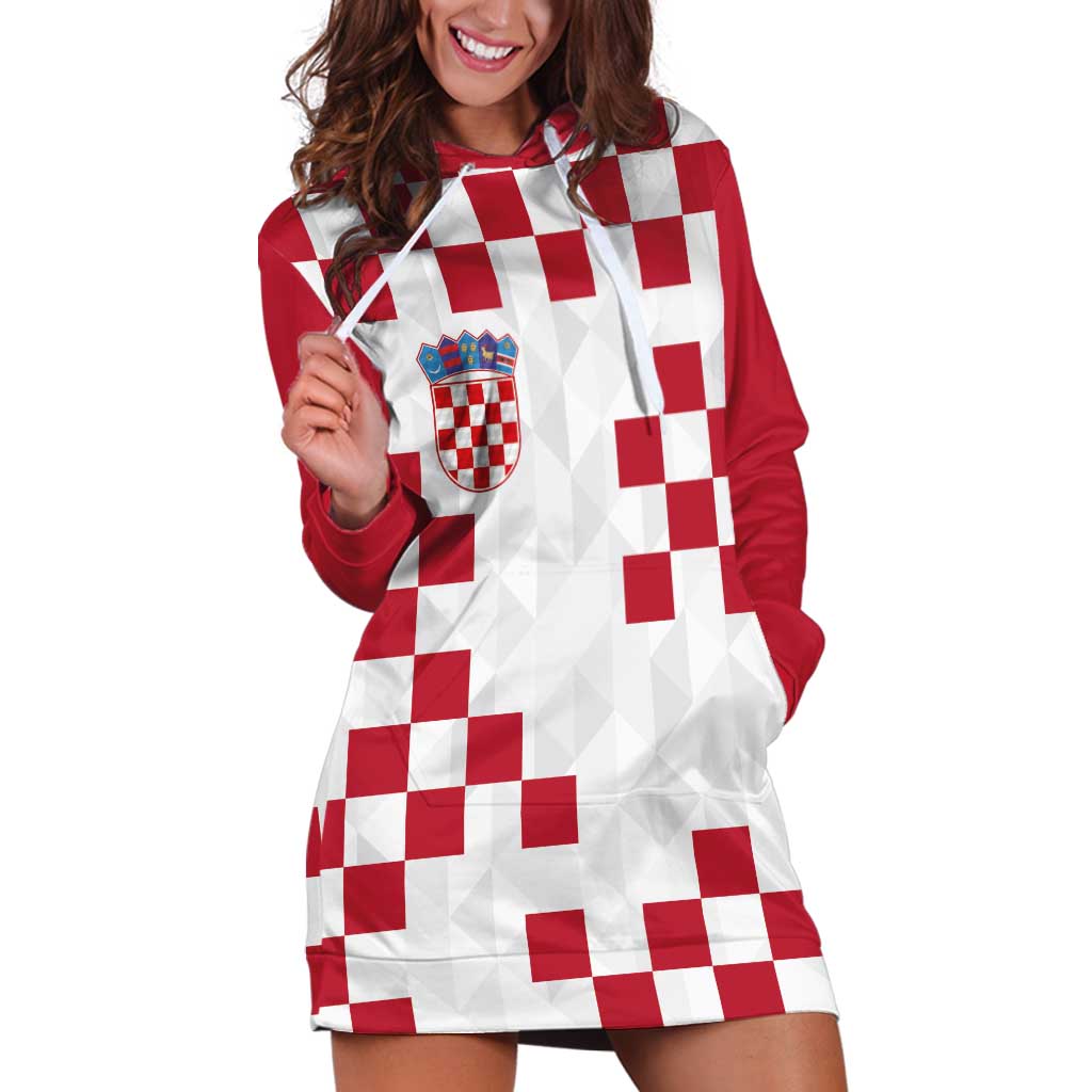 Custom Croatia Football 2024 Go Champion Hoodie Dress - Wonder Print Shop