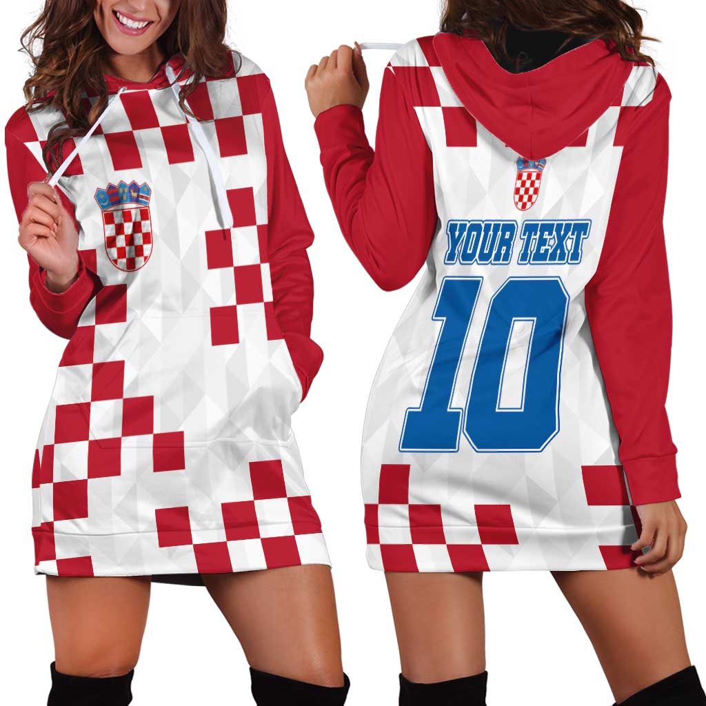 Custom Croatia Football 2024 Go Champion Hoodie Dress - Wonder Print Shop