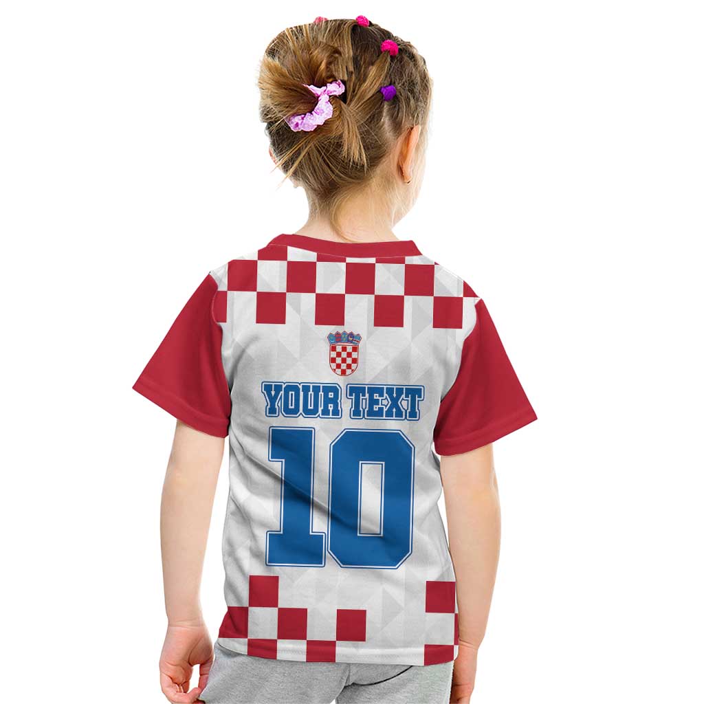 Custom Croatia Football 2024 Go Champion Kid T Shirt - Wonder Print Shop