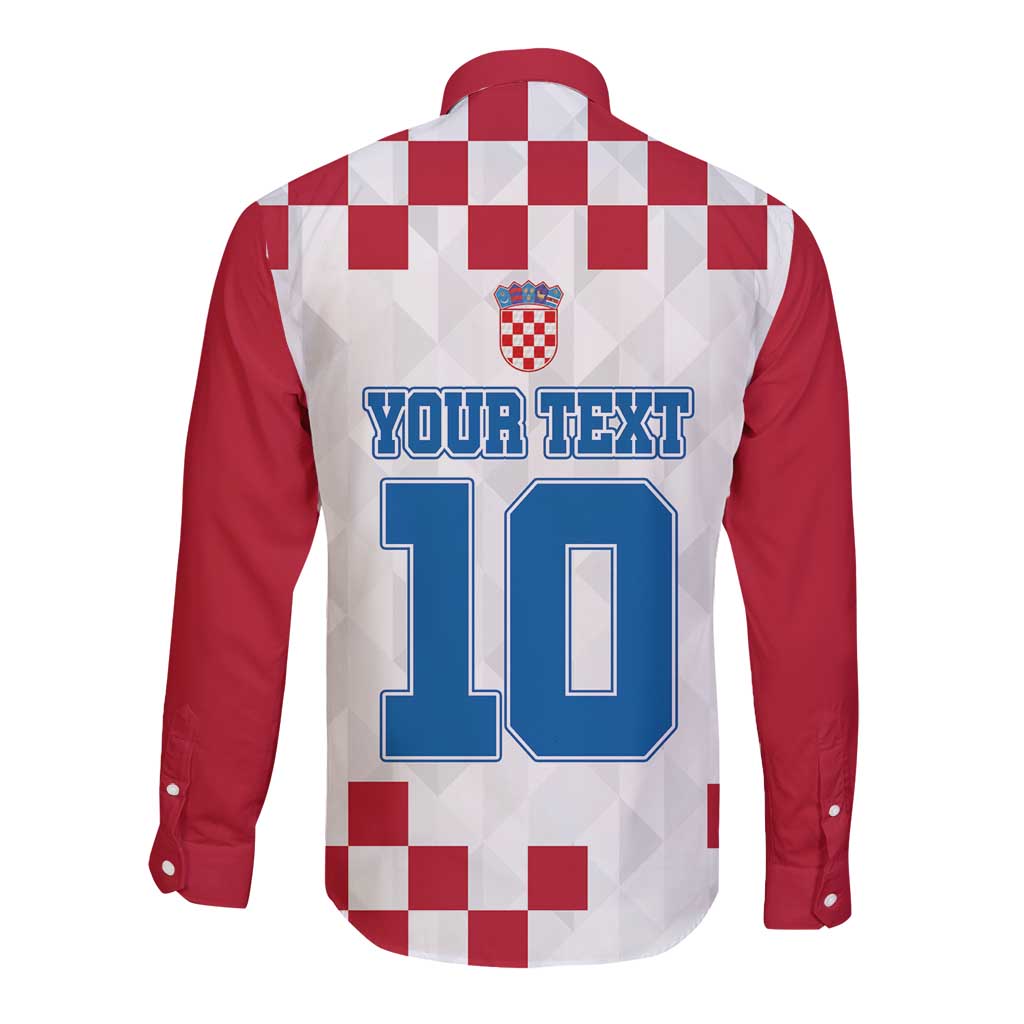 Custom Croatia Football 2024 Go Champion Long Sleeve Button Shirt - Wonder Print Shop