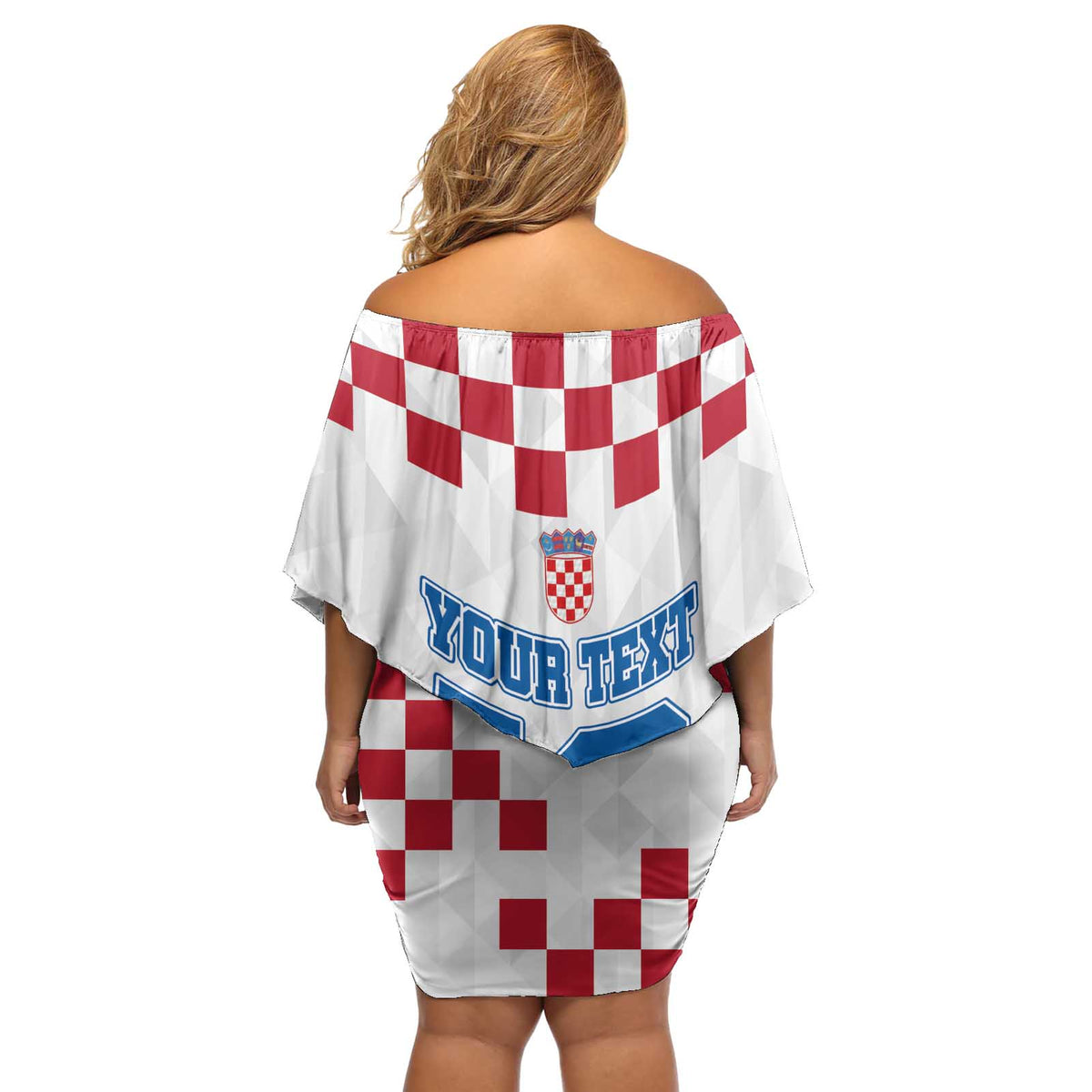 Custom Croatia Football 2024 Go Champion Off Shoulder Short Dress - Wonder Print Shop