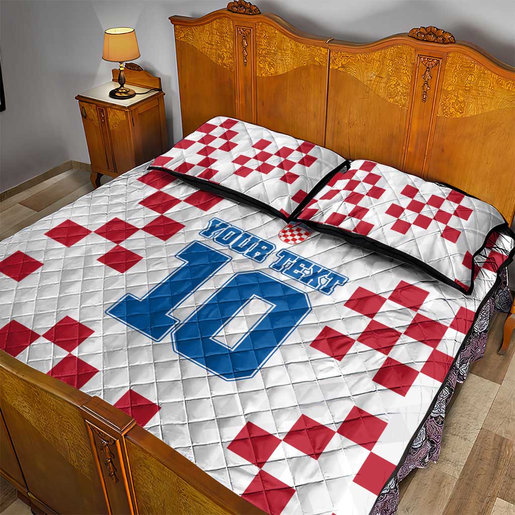 Custom Croatia Football 2024 Go Champion Quilt Bed Set - Wonder Print Shop
