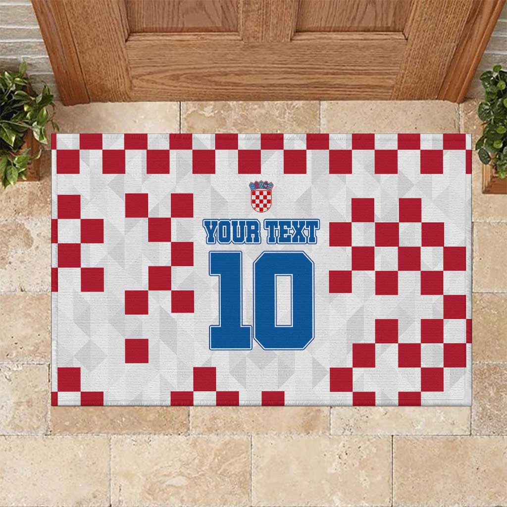 Custom Croatia Football 2024 Go Champion Rubber Doormat - Wonder Print Shop