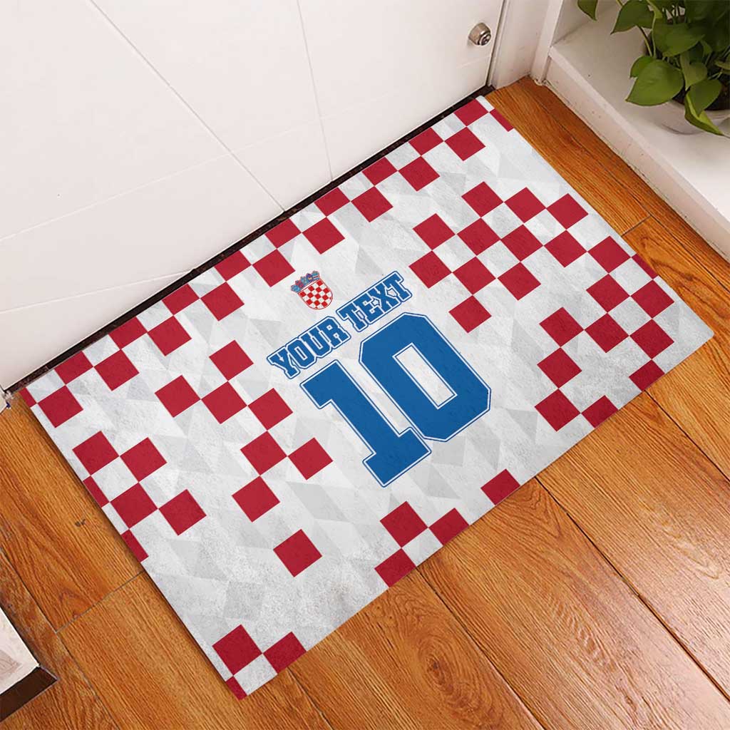Custom Croatia Football 2024 Go Champion Rubber Doormat - Wonder Print Shop