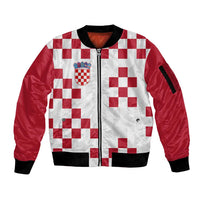 Custom Croatia Football 2024 Go Champion Sleeve Zip Bomber Jacket - Wonder Print Shop