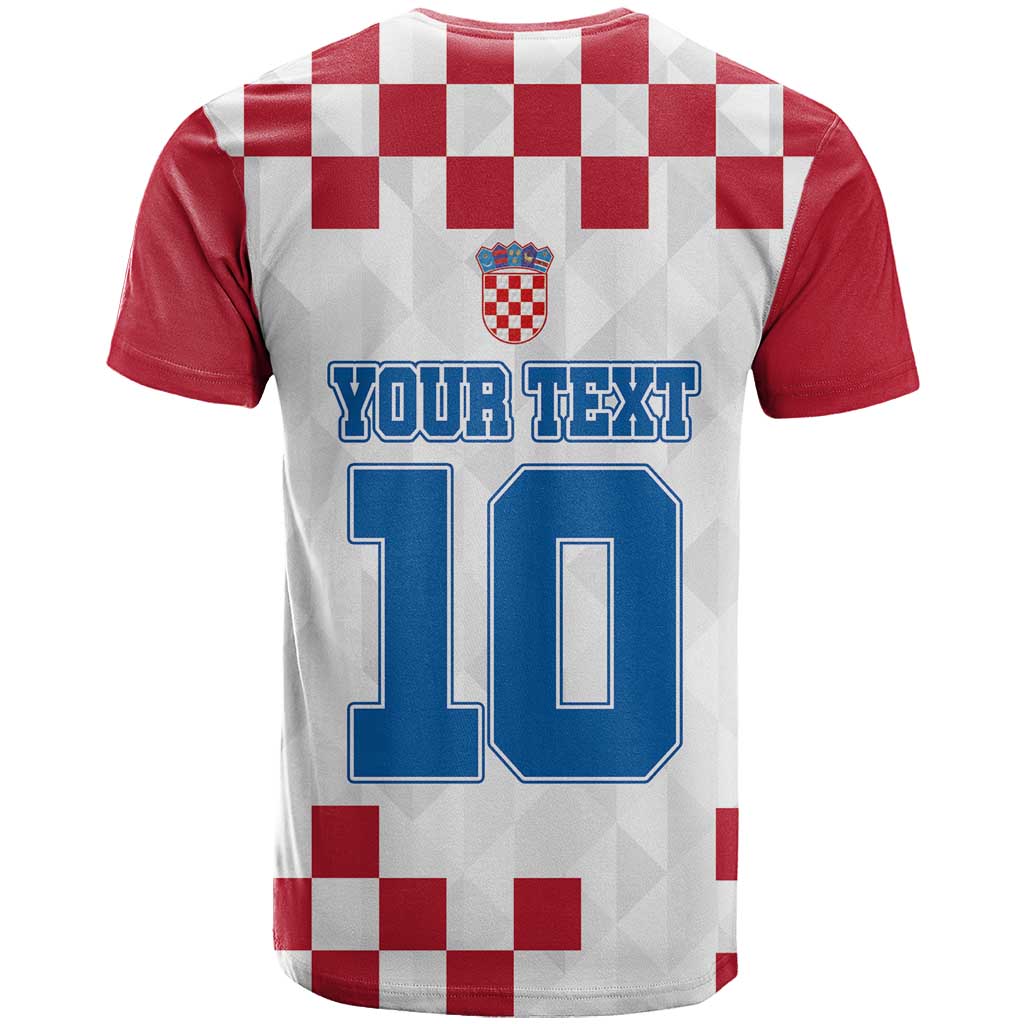 Custom Croatia Football 2024 Go Champion T Shirt - Wonder Print Shop