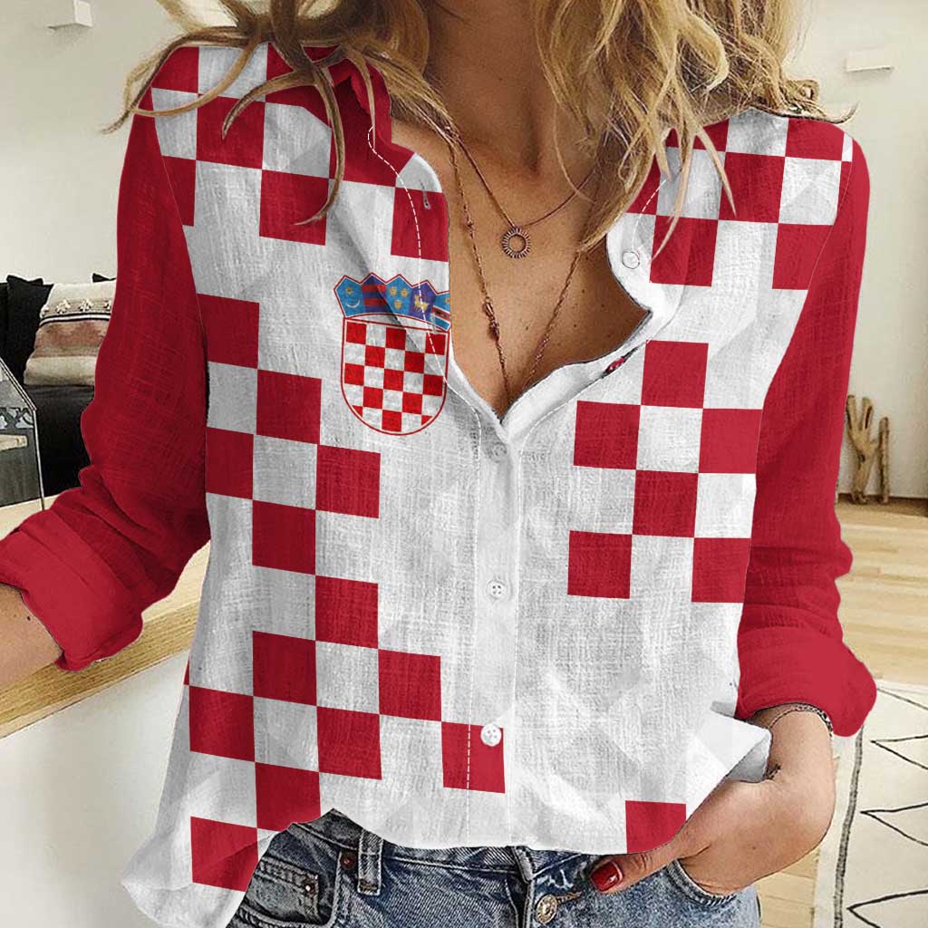 Custom Croatia Football 2024 Go Champion Women Casual Shirt - Wonder Print Shop