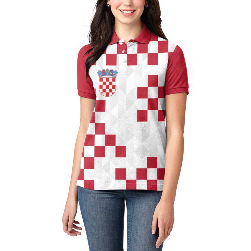 Custom Croatia Football 2024 Go Champion Women Polo Shirt - Wonder Print Shop