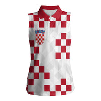 Custom Croatia Football 2024 Go Champion Women Sleeveless Polo Shirt - Wonder Print Shop