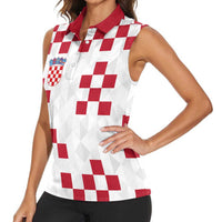 Custom Croatia Football 2024 Go Champion Women Sleeveless Polo Shirt - Wonder Print Shop