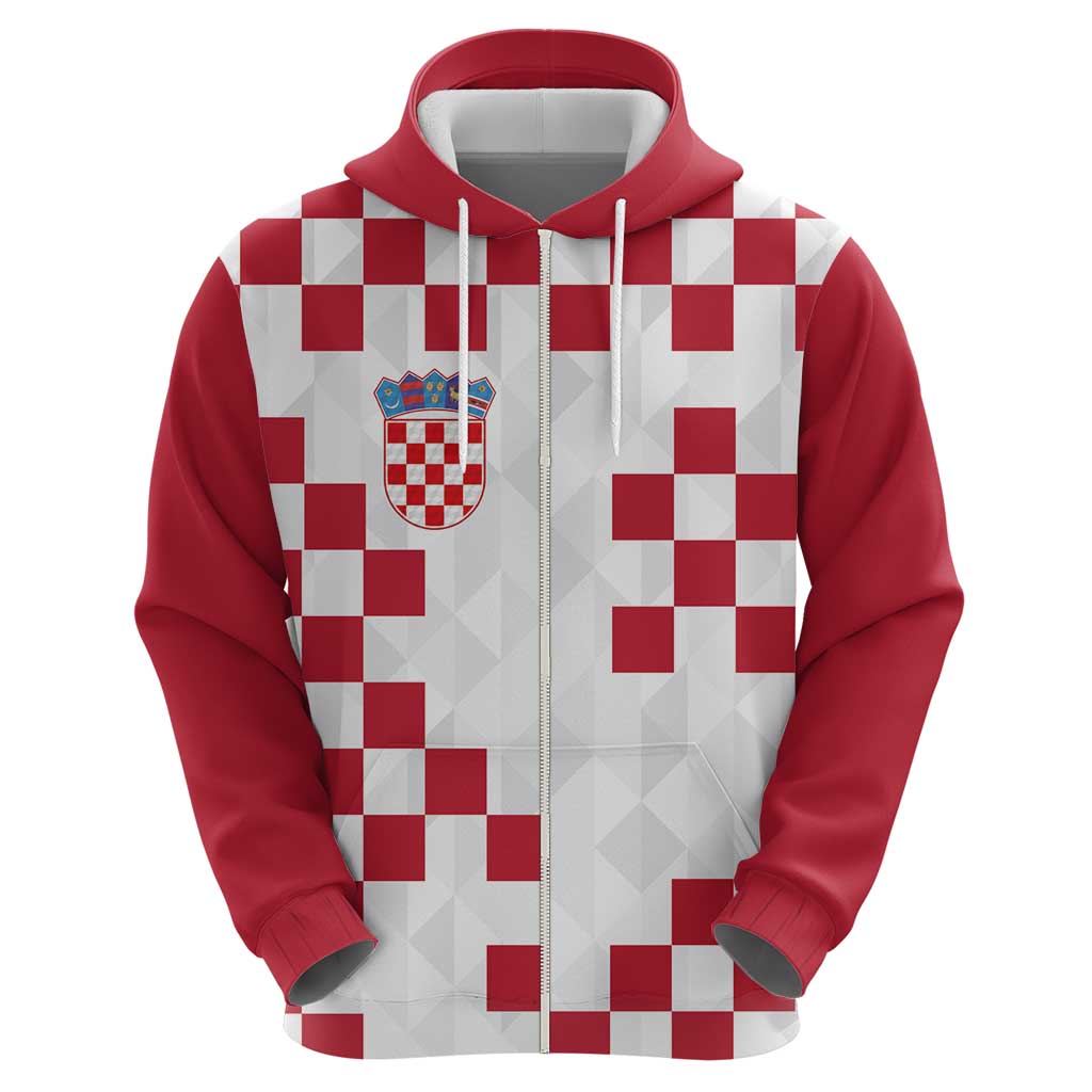 Custom Croatia Football 2024 Go Champion Zip Hoodie - Wonder Print Shop