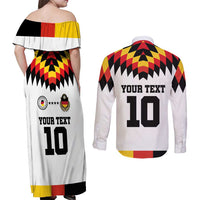 Custom Germany Football 2024 Go Champion Couples Matching Off Shoulder Maxi Dress and Long Sleeve Button Shirt Design 90s Style Home Color - Wonder Print Shop