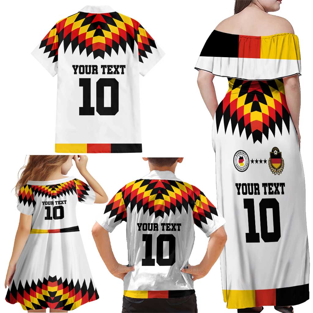 Custom Germany Football 2024 Go Champion Family Matching Off Shoulder Maxi Dress and Hawaiian Shirt Design 90s Style Home Color - Wonder Print Shop