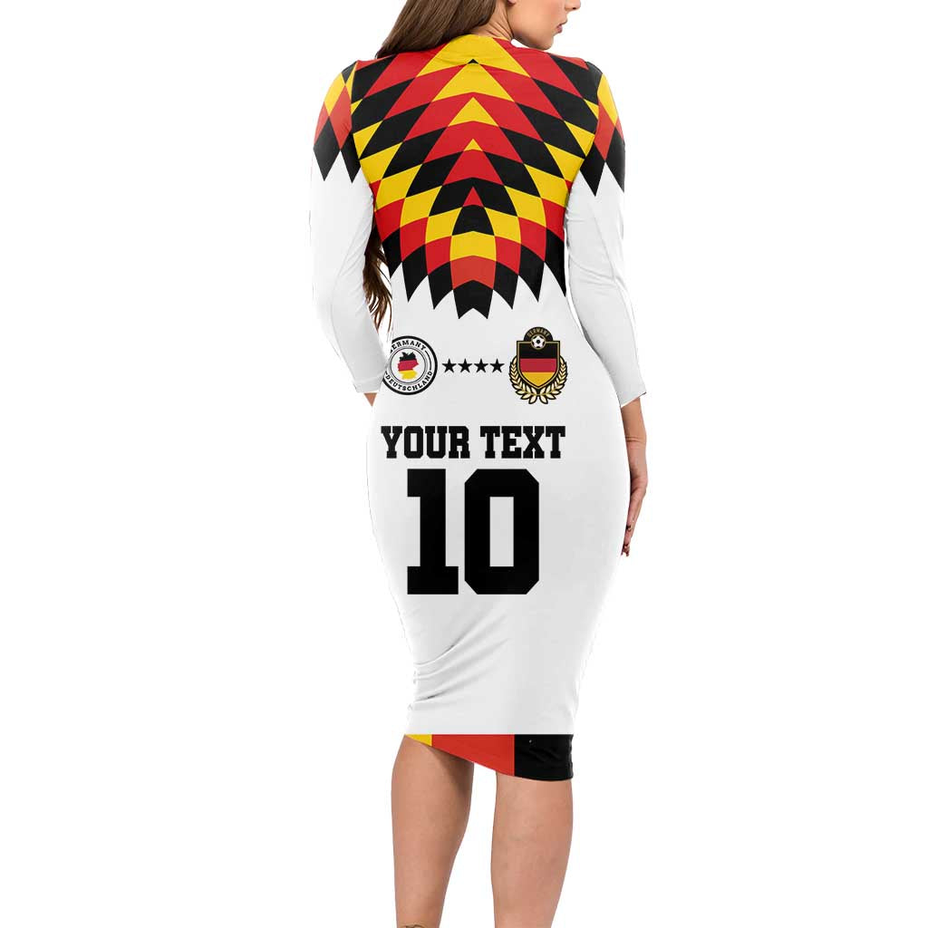 Custom Germany Football 2024 Go Champion Long Sleeve Bodycon Dress Design 90s Style Home Color - Wonder Print Shop