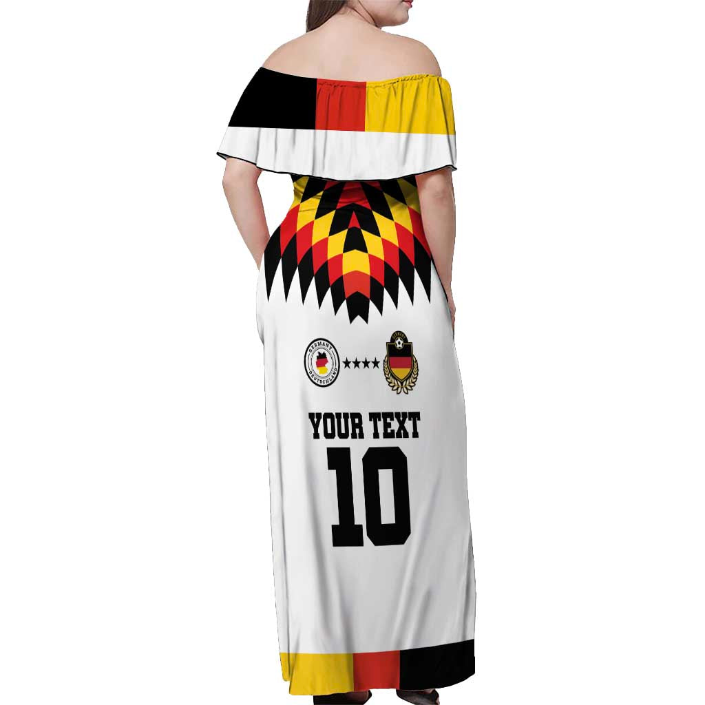 Custom Germany Football 2024 Go Champion Off Shoulder Maxi Dress Design 90s Style Home Color - Wonder Print Shop